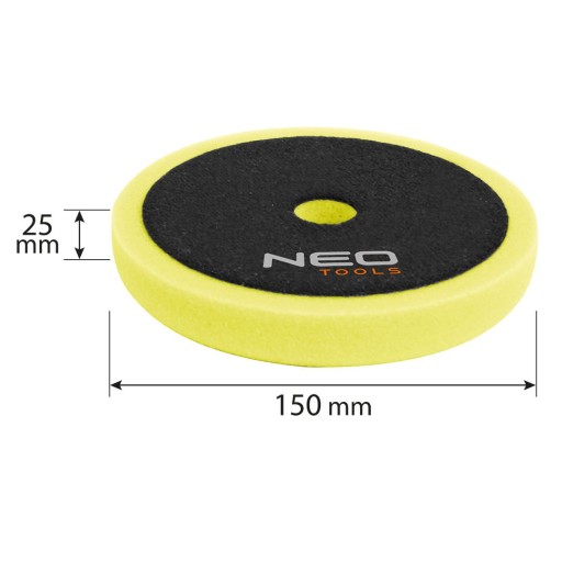 NEO TOOLS LEŠTIACA PODLOŽKA 150 X 150 MM X 25 MM TVRDÁ HUBKA ŽLTÁ 08-980