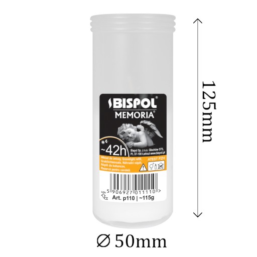 Vložka do sviečky parafínová BISPOL P110 42h 1 ks