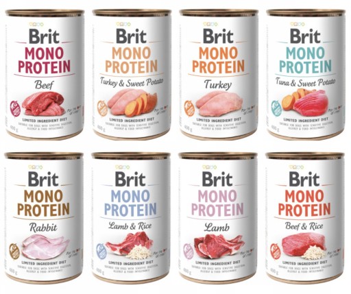 BRIT MONO PROTEIN KRÁLIK JEDNORÁZOVÉ Vlhčené KRMIVO PRE PSY S KRÁLIKOM 400g