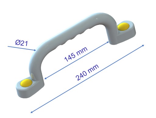 SLNKO - IHRISKO RÚČKY 240 mm - 2 ks SO SKRUTKAMI ŠEDÁ YE