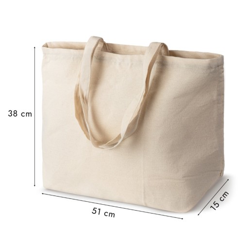NÁKUPNÁ TAŠKA 51x15x38 cm ECRU DETROIT bavlna veľká 220g