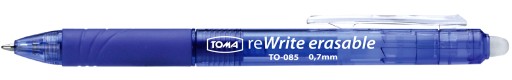 TOMA REWRITE TO-085 zmazateľné guľôčkové pero, modré