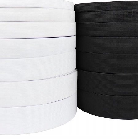 PLOCHÁ GUMA pletená 40mm - 5m Čierna 4cm