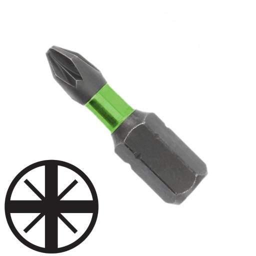 Bit 1/4” 25mm PZ2 5 ks. Högert HT1S127