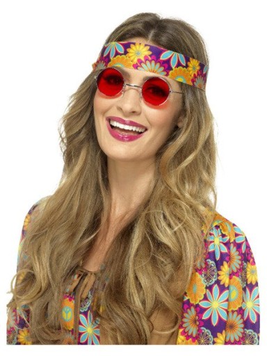 LENONKA ČERVENÉ OKULIARE HIPPIE HIPPIE 70. ROKOV