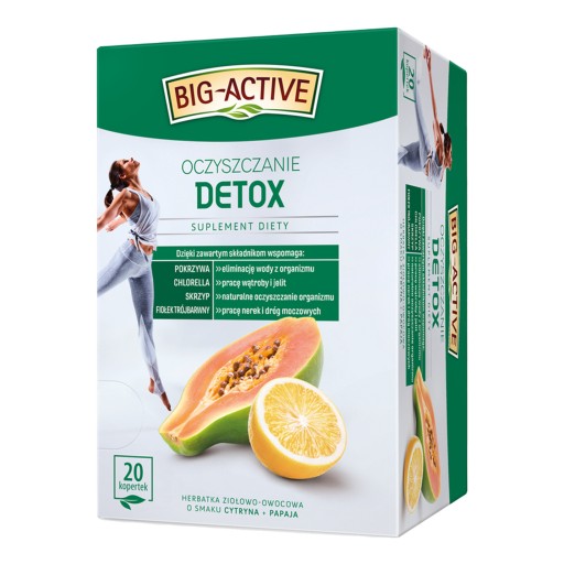 BIG ACTIVE funkčný čaj DETOXICKÝ ČISTENIE bylinný 20 OBÁLKA