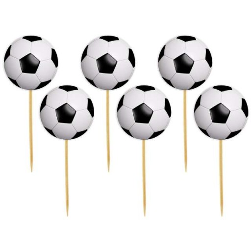 pikery FUTBAL futbalová DEKORÁCIA na muffiny futbalové POHÁRKY 6 ks