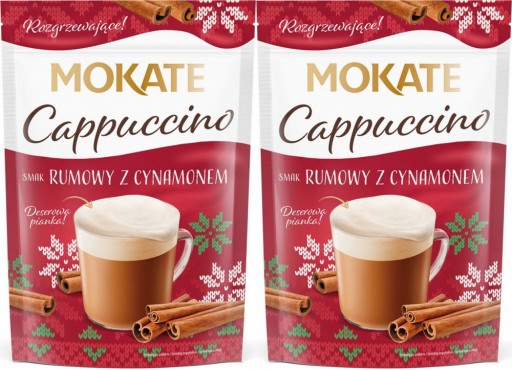 Zimná vianočná káva Cappuccino Rum so škoricou 110g Mokate x2