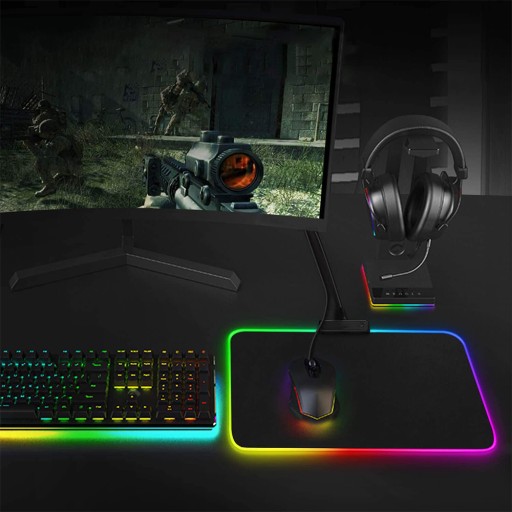 RGB SVETLENÁ HRANÁ PODLOŽKA PRE PODLOŽKU HERNÁ MYŠ 35x25