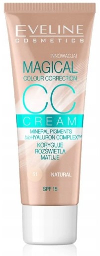 FLUID MAGICAL CC NATURAL EVELINE Vyhladenie pleti Bezchybný make-up