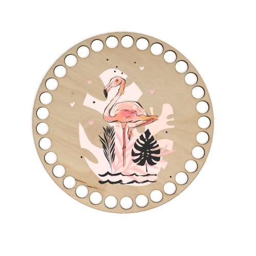 BSZ707-UV Základňa košíka - potlač, 15 cm - plameniak 2