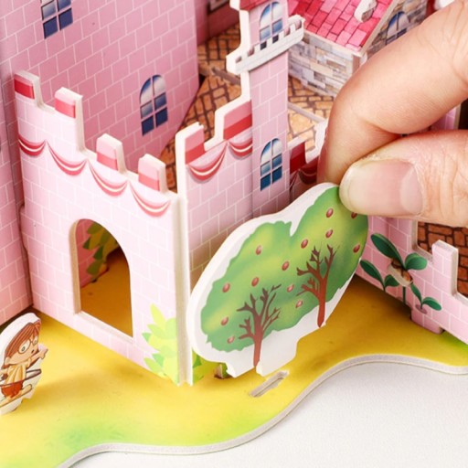 CARDBOARD HOUSE CASTLE AUTO 3D PUZZLE Z PAPIERA NA ZOSTAVENIE