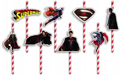 NARODENINOVÉ SLAMKY s POSTAVIČKAMI - SUPERMAN MARVEL COMICS BIRTHDAY - 8 ks.