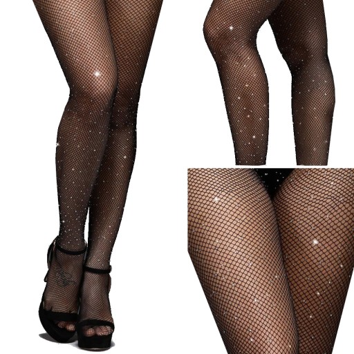 ZMYSELNÉ SEXY ČIERNE SIETENÉ PANČUCHY S MALÝMI OČAMI