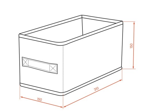 FLORIDA Kuchinox textilný box 15 x 31 x 15 cm odtiene béžovej a šedej
