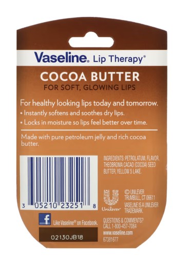 VASELINE LIP THERAPY KAKAOVÉ MASLO UST téglik 7g