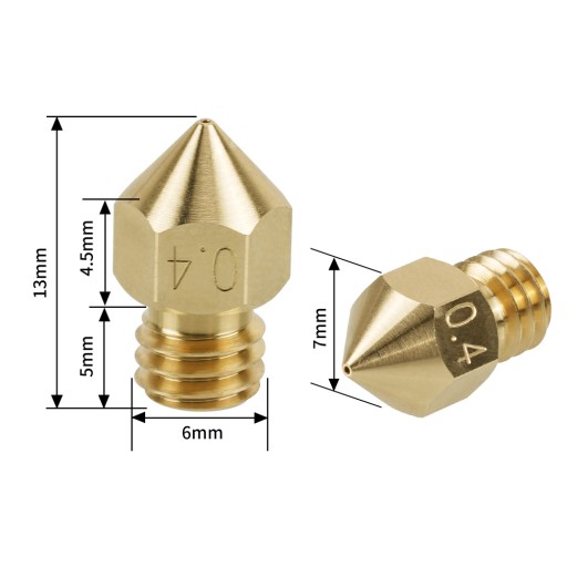 Tryska CHT 0,4mm MK7 MK8 vysoký prietok 3 otvory