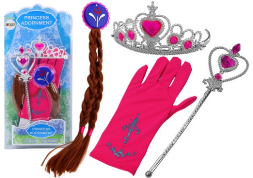 Sada doplnkov pre malú princeznú Prútikové rukavice Crown Braids
