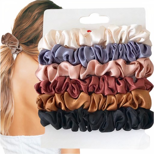 HAIR RUNCHIES MINI SCRUNCHIES 6 KS SÚPRAVA RUBY ODPADU MÓDNE PLYNULE PONY