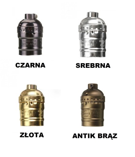 Ozdobný držiak lampy EKO E27 retro Bronze ON/OFF