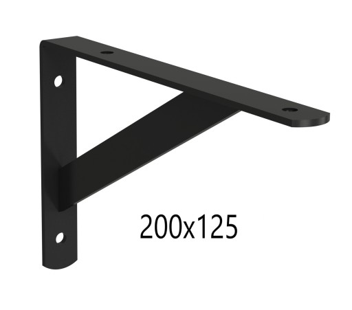 1x PODPORKA UHLNEJ KONZOLY pre policu 200x125 <3mm> ČIERNA