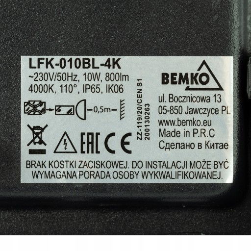 HALOGÉNOVÉ SVETLO LED 10W 4000K 800LM IP65