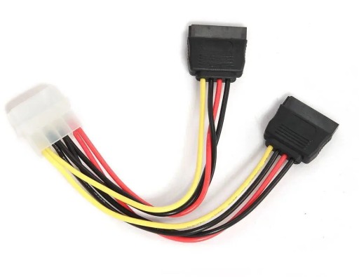 Napájací kábel pre molex mechaniky - 2x SATA 15cm