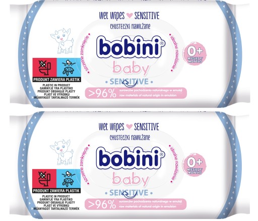Bobini Sensitive vlhčené obrúsky 2x60ks 2BAL