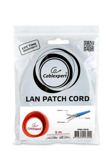 PATCHCORD LAN ETHERNET RJ45 CAT6 UTP 2M SIEŤOVÝ KÁBEL