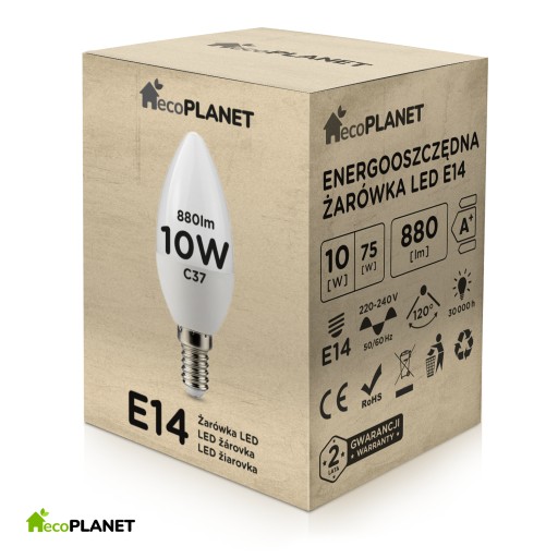 E14 LED žiarovka 10W=80W 4000K Neutral White 230V Sviečka