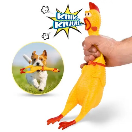 MUST HAVE pre každého PSA hračka GUMA KURA s piskotom XXL VEĽKÁ 43 cm
