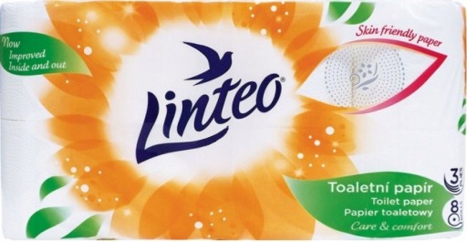 LINTEO Biely neparfumovaný toaletný papier 8 roliek