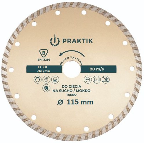1x TURBO DIAMANTOVÝ DISK 115x22,23mm