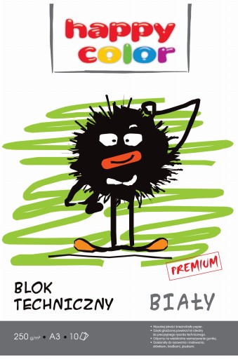 Biely technický blok A3/250g Happy Color 10 listov.
