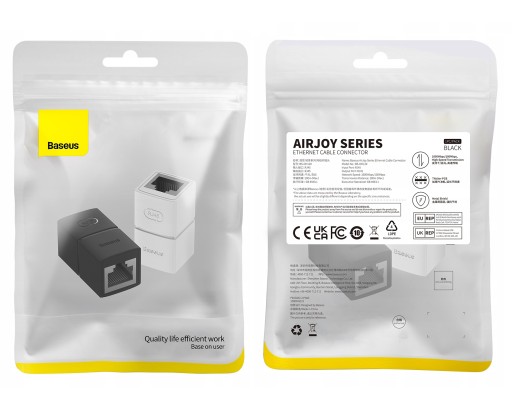 BASEUS 2x PREDLŽOVACÍ KONEKTOR BARREL LAN RJ45 KONEKTOR ETHERNETOVÝ ADAPTÉR