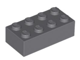 LEGO BEAM 2X4 TMAVO SIVÁ 3001