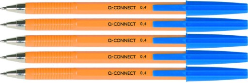 Q-Connect guľôčkové pero 0,4 mm modrá vymeniteľná náplň x 5 kusov