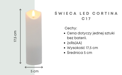 Vložka do sviečky LED Cortina Biela Sviečky s efektom úzkeho plameňa Lampáš C17