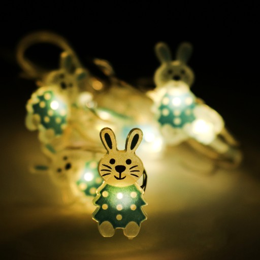 VEĽKONOČNÉ LAMPY ZAJIČKA GARLANDA MODRÁ