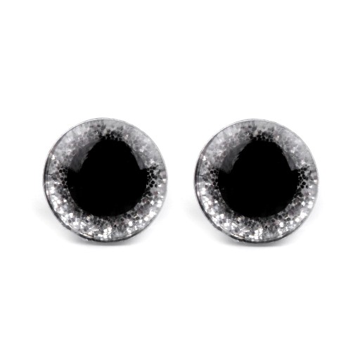 GLITTER SILVER MASCOT EYES 10 mm