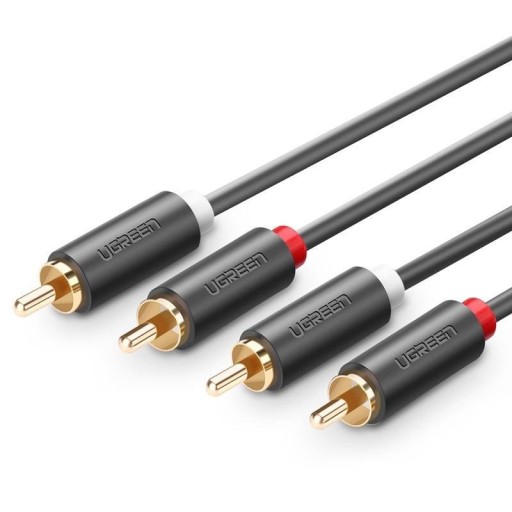 UZELENÝ ZLATÝ ZVUKOVÝ KÁBEL AUDIO KÁBEL 2X RCA NA 2X RCA CINCH 2M