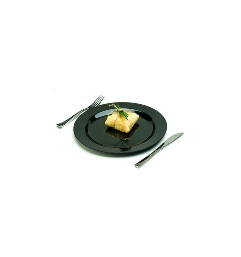 Sabert čierny plastový tanier, 19 cm, pevný, 10 ks