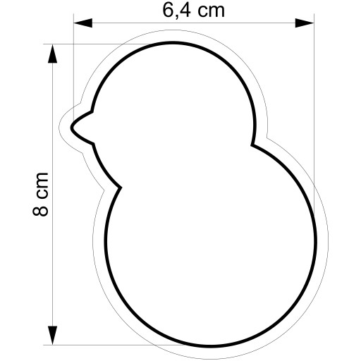 VEĽKONOČNÁ formička Vykrajovač na perník EASTER Kurča Kuriatko Kuriatko 8cm