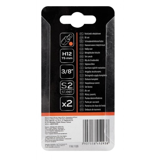 HEX hrot 12 x 75 mm, S2 x 2 ks, NEO 10-988