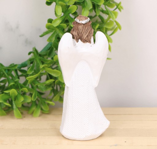 Figúrka Anjel s plyšovým medvedíkom, spoločenský darček, 9,5 cm