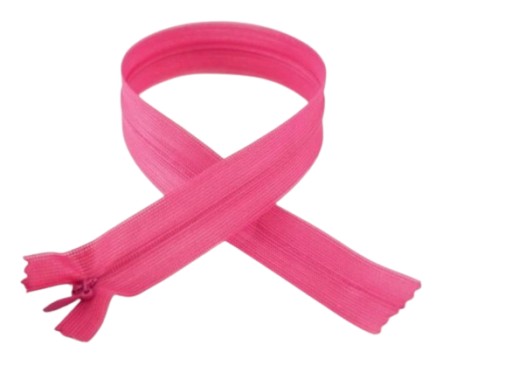 Zips, SAMOSTATNÝ Zips, KRYTÁ ČIPKA, 40cm, RUŽOVÁ