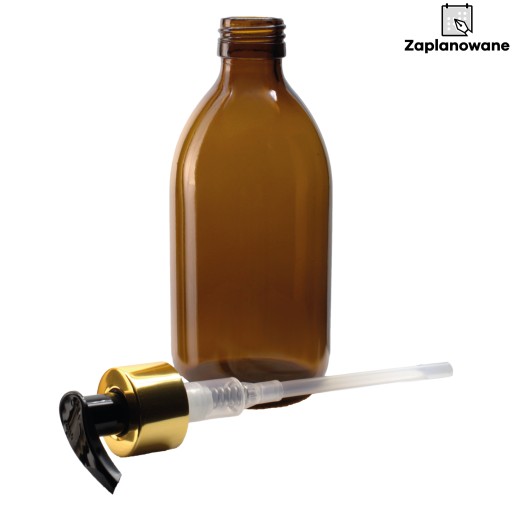 SKLENENÁ FĽAŠA s pumpičkou na dávkovanie mydla, DÁVKOVAČ na kozmetiku, 300ml