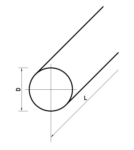 Okrúhla oceľová tyč, g/š, priemer 12 L, 50 cm