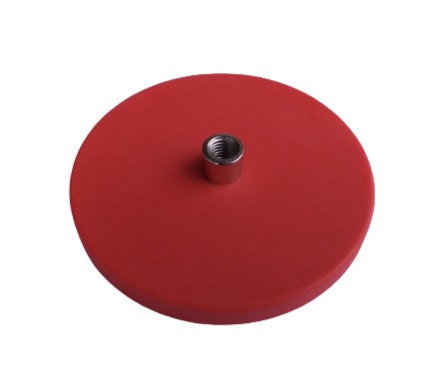 Neodymový magnetický držiak D31L gumený ČERVENÝ