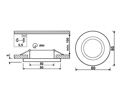 HALOGÉN Fixture Fixture round Black Sheet